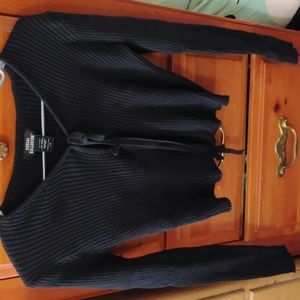 Hot topic social collision black cover up sweater size large